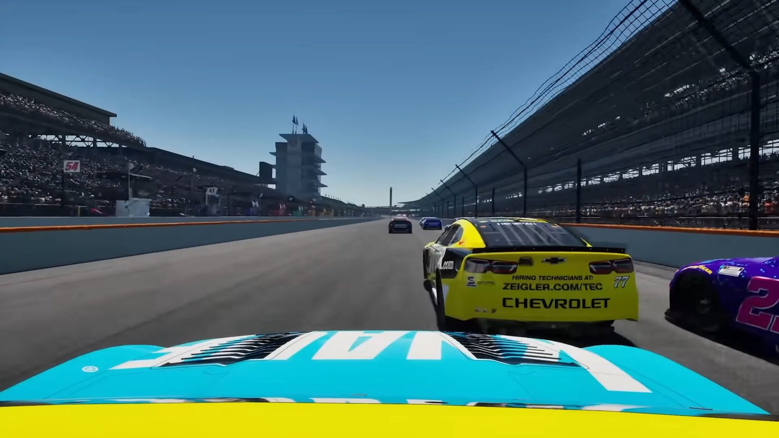 NASCAR 25 in-game race weekend practice session on oval track