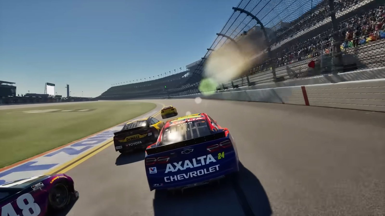 NASCAR 25 December Pack patriotic red white blue livery on track