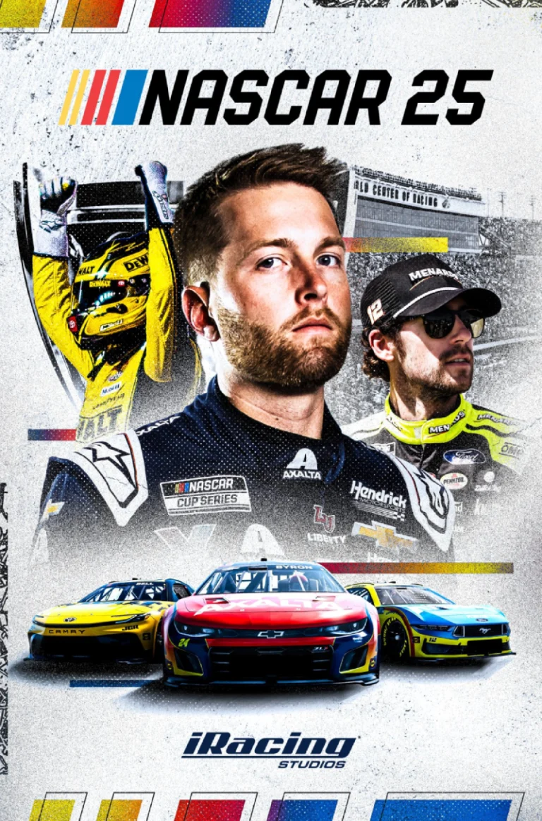 NASCAR 25 cover art on the NASCAR game hub