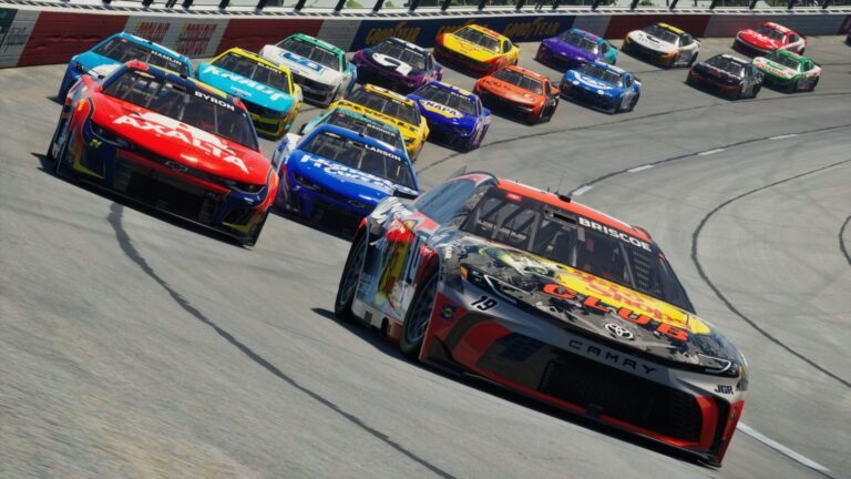 NASCAR 25 tight pack racing at a short track where car balance is critical for finding the right tight or loose setup