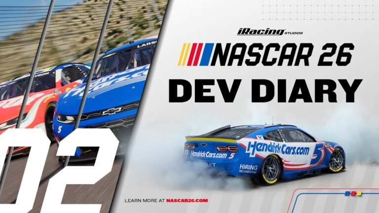 NASCAR 26 Dev Diary Ep. 02 featuring developers Mike Bergh and Steve Reis discussing NASCAR 26 controller settings and car handling