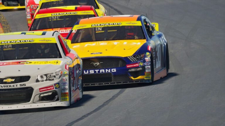 NASCAR 25 cockpit view in-game for controller players on oval track